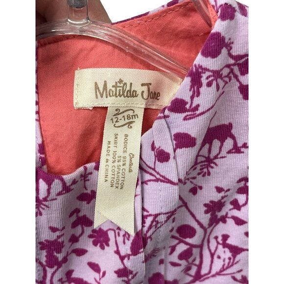 Matilda Jane Dress 12-18 Months Purple Pink Gold Sleeveless Ruffles Baby Girl - Picture 2 of 5